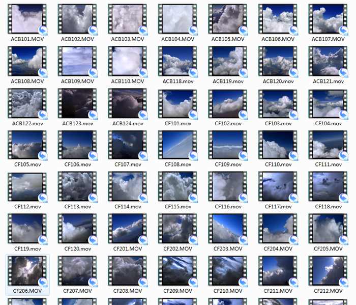 自然风光视频素材-白云云彩119个mov格式打包下载